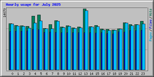 Hourly usage for July 2025