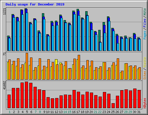 Daily usage for December 2019