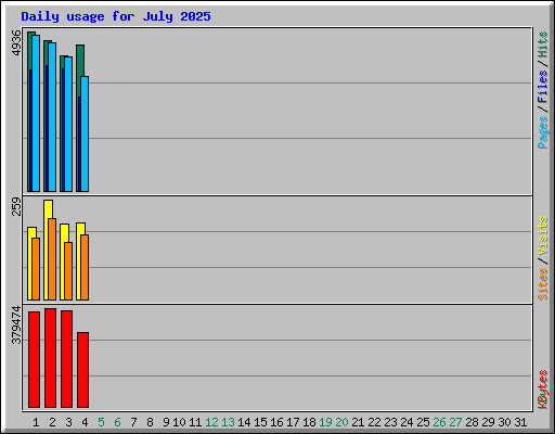 Daily usage for July 2025