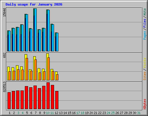 Daily usage for January 2026