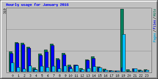 Hourly usage for January 2016