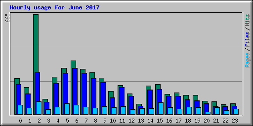 Hourly usage for June 2017