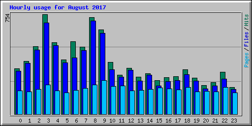 Hourly usage for August 2017