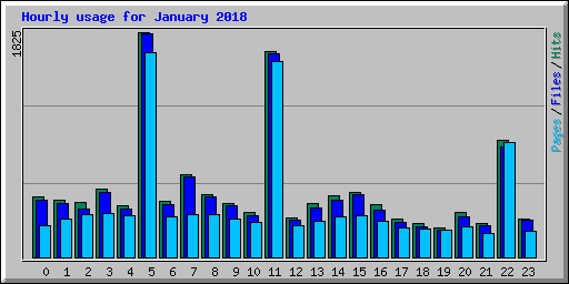 Hourly usage for January 2018