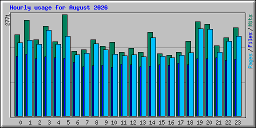 Hourly usage for August 2026